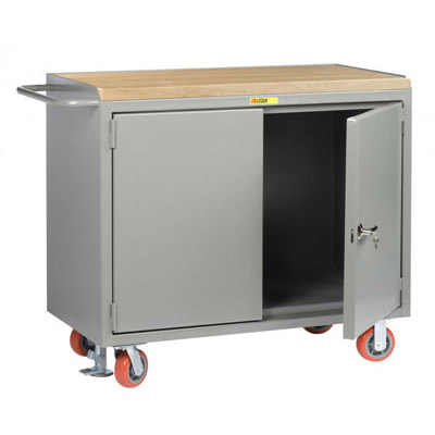 48" Wide Mobile Bench Cabinet w/ Locking Doors