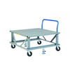 Ergonomic Adjustable Height Mobile Pallet Stand, Solid Deck w/ Handle