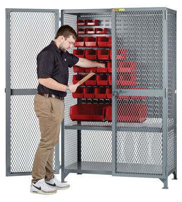 Tool Storage Locker with Louvered Panel