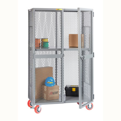 All Welded Mobile Storage Locker w/ 1 Adjustable Shelf, 30"W x 60"D x 81"H