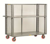  Adjustable 3-Sided Shelf Truck w/ Lipped Shelves & Mesh Sides, 24'W x 48'D x 57'H