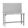 Adjustable Height Welded Workbench with 24'H Louvered Panel