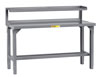 Adjustable Height Welded Steel Workbench with Riser Shelf  