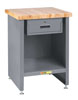 Enclosed Table with Drawer and Butcher Block Top