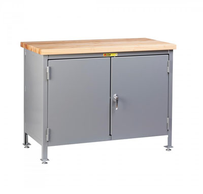 Work Center Cabinet with Butcher Block Top