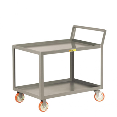 Service Cart with Sloped Handle, Lipped Shelves (1,200 lbs. Capacity)