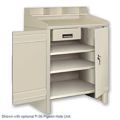 3136, Shop Cabinet Desk - 1 Drawer, 3 Shelves