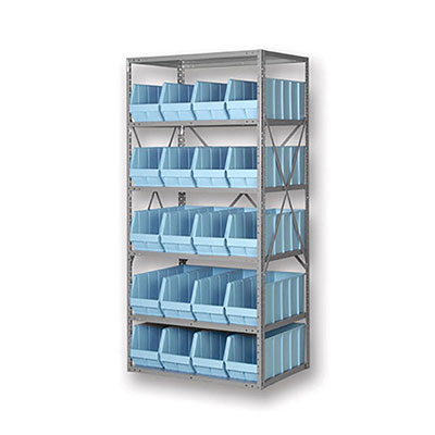 6 Shelf, BR Series Shelf Bin Rack, 24"Deep