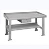 BSD Series Welded Steel Benches Basic + Shelf & Drawer 120'  Wide