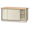 CW Series Sliding Door Cabinets Basic + Door & Shelf Wood Top