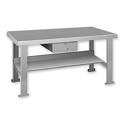 FSD Series Welded Steel Benches Basic + Shelf & Drawer 48"Wide