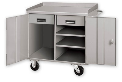 PC Series Mobile Cabinet Workbenches w/ 2 Shelves & 2 Drawers