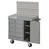 PDC-36-OL-1836, Drawers & Door Bench w/ Louvered Panel