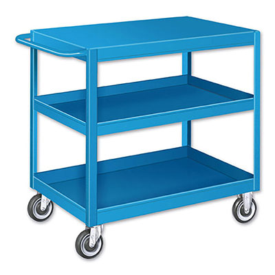 SCF Series Flat Top Stock Carts - 3 Shelves, 18"W