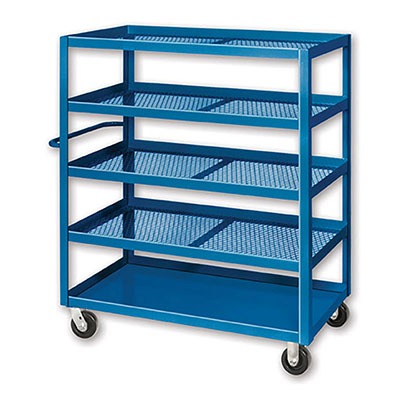 X Series, 5 Shelf,  Expanded Metal Stock Carts