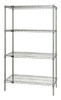 4 Shelf Chrome Wire Shelving, 30'D x (36'W - 72'W) x 86'H