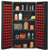 All Welded Bin Cabinet w/ (96) 5-3/8'L Bins and 4 Adjustable Shelves, 36' Wide