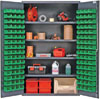 All Welded Bin Cabinet w/ 4 Adjustable Shelves and (137) 5-3/8'L  Bins, 48' Wide