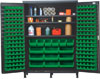 Super Wide Colossal All Welded Storage Cabinet w/ 185 Multi Size Bins and 3 Adjustable Shelves, 60' Wide