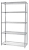 4 Shelf Chrome Wire Shelving, 24"D x (30"W - 72"W) x 74"H