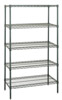 5 Shelf Epoxy Coated Wire Shelving, 24"D x (30"W - 72"W) 74"H