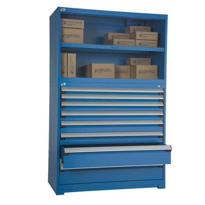 Heavy-Duty Bin Storage Cabinet - 48 x 24 x 78, 126 Green Bins H