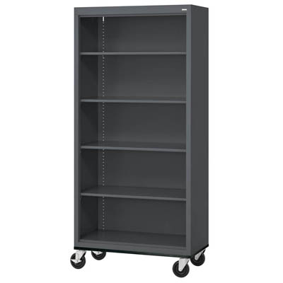 Mobile Bookcase - 4 Shelves - 5 Color Options