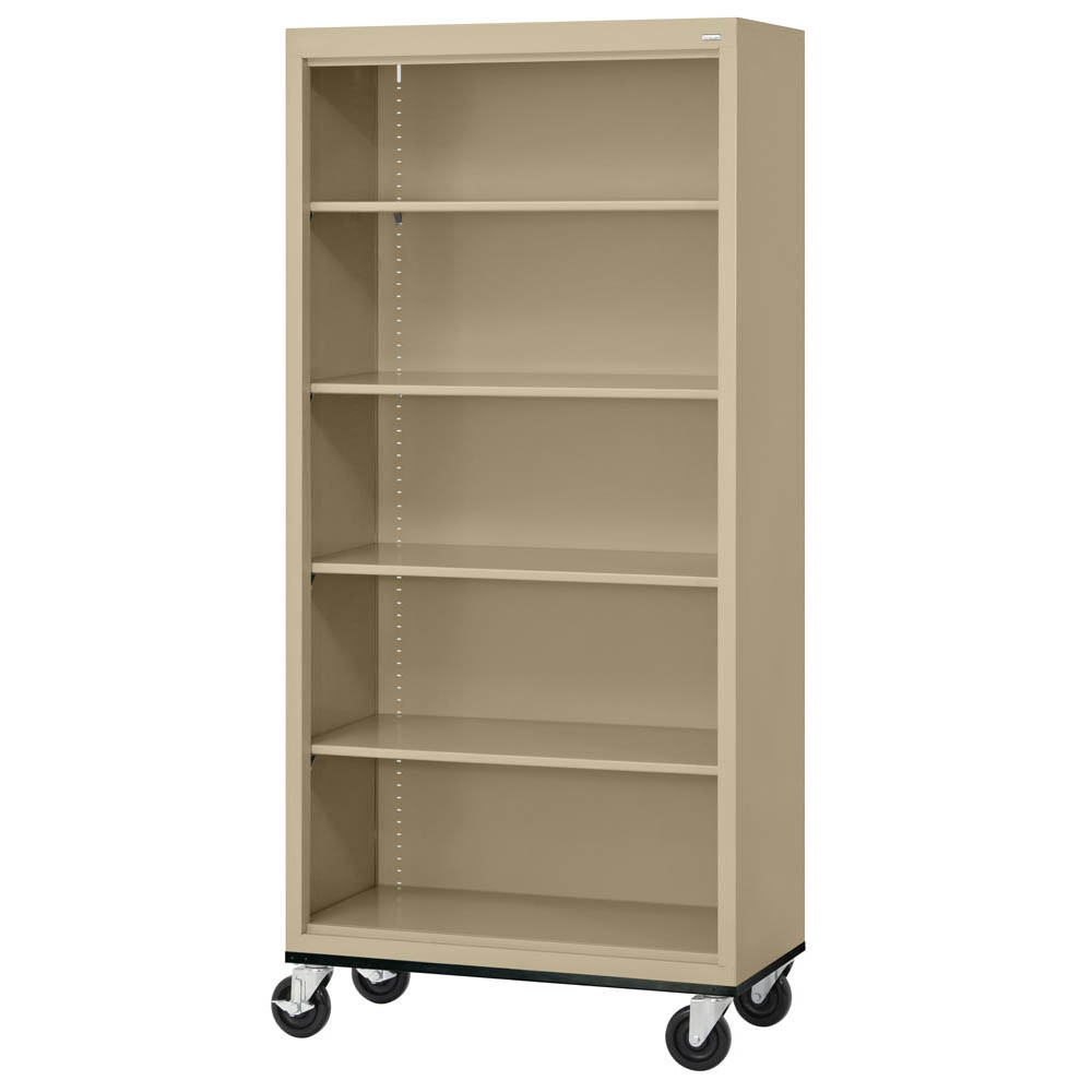 Mobile Bookcase - 4 Shelves - 9 Color Options
