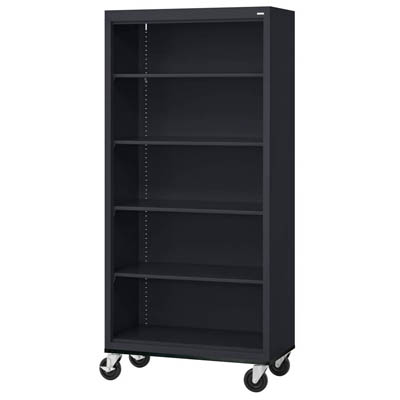 Mobile Bookcase - 4 Shelves - 5 Color Options