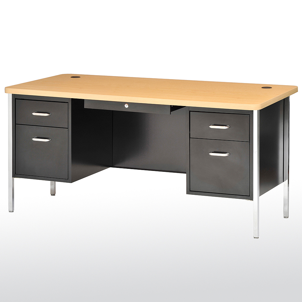 600 Series Double Pedestal Steel Teachers Desk- 2 Finishes Available