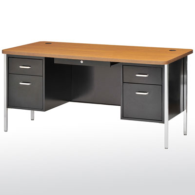 600 Series Double Pedestal Steel Teachers Desk- 2 Finishes Available