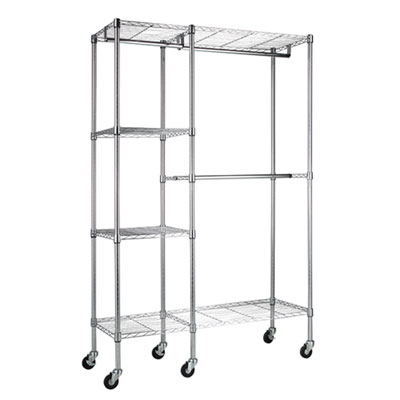 Mobile Wire Garment Rack - 48"W x 18"D x 74"H 