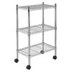 Mobile Commercial Chrome Wire Shelving - 3 Tier