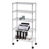 Mobile Commercial Chrome Wire Shelving - 5 Tier, 36"W