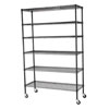 Mobile Chrome Wire Shelving - 48"W x 18"D x 72"H 