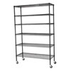 Mobile Chrome Wire Shelving - 48"W x 18"D x 72"H 