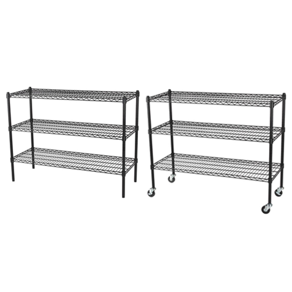 Mobile Chrome Wire Shelving - 48'W x 18'D x 74'H 