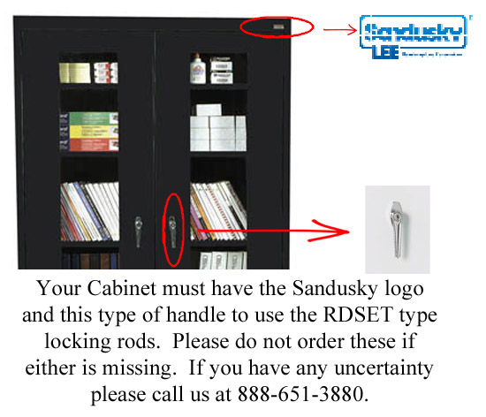 Locking Rods for 72H Cabinets that have a Standard Swing Handle