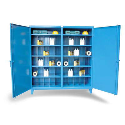 66-DS-242-8PH-40VD-SB, Double Shift Metal Bin Storage Cabinet