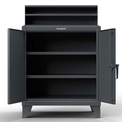 44-SD-282, Industrial Shop Desk With Lockable Storage, 48"W x 282"D x 542"H