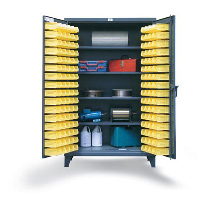 Bin Storage Cabinet With Shelves, 36"W x 24"D x 78"H