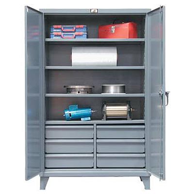 Strong Hold Extreme Duty 12 GA Bin Cabinet with 4 Shelves - 48 in. W x 24 in. D x 78 in. H - 46-BS-244