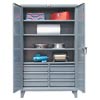 Industrial 12-Gauge Cabinet w/ 6 Lower Half-Width Drawers, 72'W x 24'D x 78'H