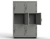 Heavy Duty 14 GA Triple-Tier Locker with Keyless Entry Lock, 6 Compartments