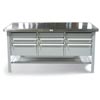 T7236-9DB-CCSL-SSTOP, Industrial Shop Table with 9 Key-Lock Drawers and Stainless Steel Top