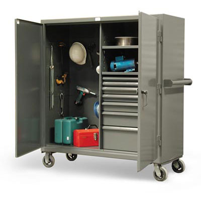 45-242-7/5DB-CA, Drawer Mobile Job Cabinet, 48"W x 24"D x 68"H