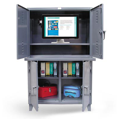 46-CC-243, Industrial Computer Cabinet with 3 Compartments