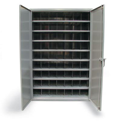 46-298PH-54VD-SB, Metal Bin Storage Cabinet with 63 Openings