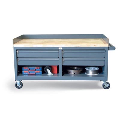 62.2-360-CSU-4DB-CA, Mobile Cabinet Workbench with Key Lock Drawers