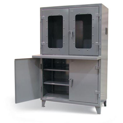 46-CC-LD-242-ES, Clear View Computer Cabinet With Welded Shelf